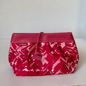 Pink and red patterned makeup bag/pouch